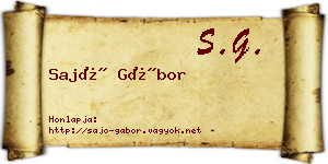 Sajó Gábor névjegykártya